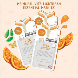 MẶT NẠ DƯỠNG TRẮNG SÁNG DA MEDIHEAL VITA LIGHTBEAM ESSENTIAL MASK EX 25ML X10