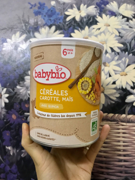 BỘT LẮC PHA SỮA BỘT ĂN DẶM BABYBIO VỊ (NGŨ CỐC & CACAO) .VỊ (TIÊU,CÀ CHUA.)..8 THÁNG (Hộp)