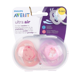 TI GIẢ NGẬM AVENT ULTRA AIR THÔNG HƠI 0-6M (SÉT 2 CÁI)