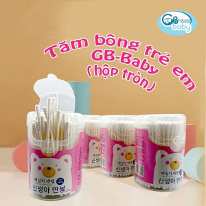 TĂM BÔNG GB BABY CHO EM BÉ THÂN GIẤY HỘP TRÒN 200C (HỘP)