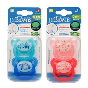 Bộ 2 ty ngậm phát sáng ban đêm 0-6 tháng Dr Browns (sét)
