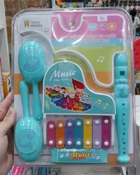 Đồ chơi đàn gõ Xylophone kèm sáo Toys House (cái) - Màu Xanh hoặc Đỏ