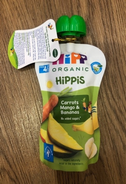 TRÁI CÂY GHIỀN HIPP VỊ CÀ RỐT, XOÀI, CHUỐI GÓI 100 GRAM (Bịch)