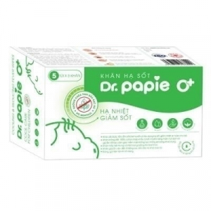 KHĂN LAU HẠ SỐT DR PAPIE CÓ TINH DẦU BẠC HÀ TRẺ 3M+ 25 KHĂN/HỘP