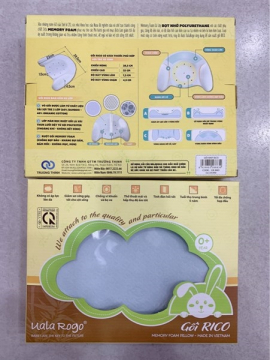 GỐI ĐẦU CHỐNG MÉO MEMORY FOAM SỢI TRE RICO UALA ROGO VỎ GỐI UR8883 (CÁI)