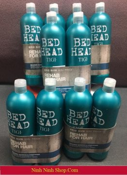 SET DẦU GỘI & XẢ PHỤC HỒI TÓC KHÔ XƠ RỐI VÀ GIẢM RỤNG MÀU XANH BED HEAD 750ML / CHAI (SÉT)