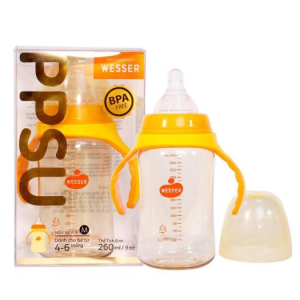 BÌNH SỮA WESSER CAO CẤP CỔ RỘNG PPSU TAY CẦM 180ML (CÁI)