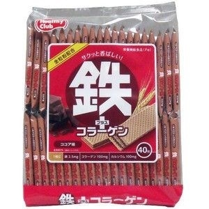 BÁNH BẦU BỔ SUNG SẮT VÀ VITAMIN TỔNG HỢP IRON PLUS COLLAGEN WAFER COCOA TASTE INPUT 40 SHEETS (BỊCH)