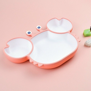 KHAY ĂN DẶM, KHAY SILICON CHỐNG ĐỔ HÌNH CON CUA (CÁI)